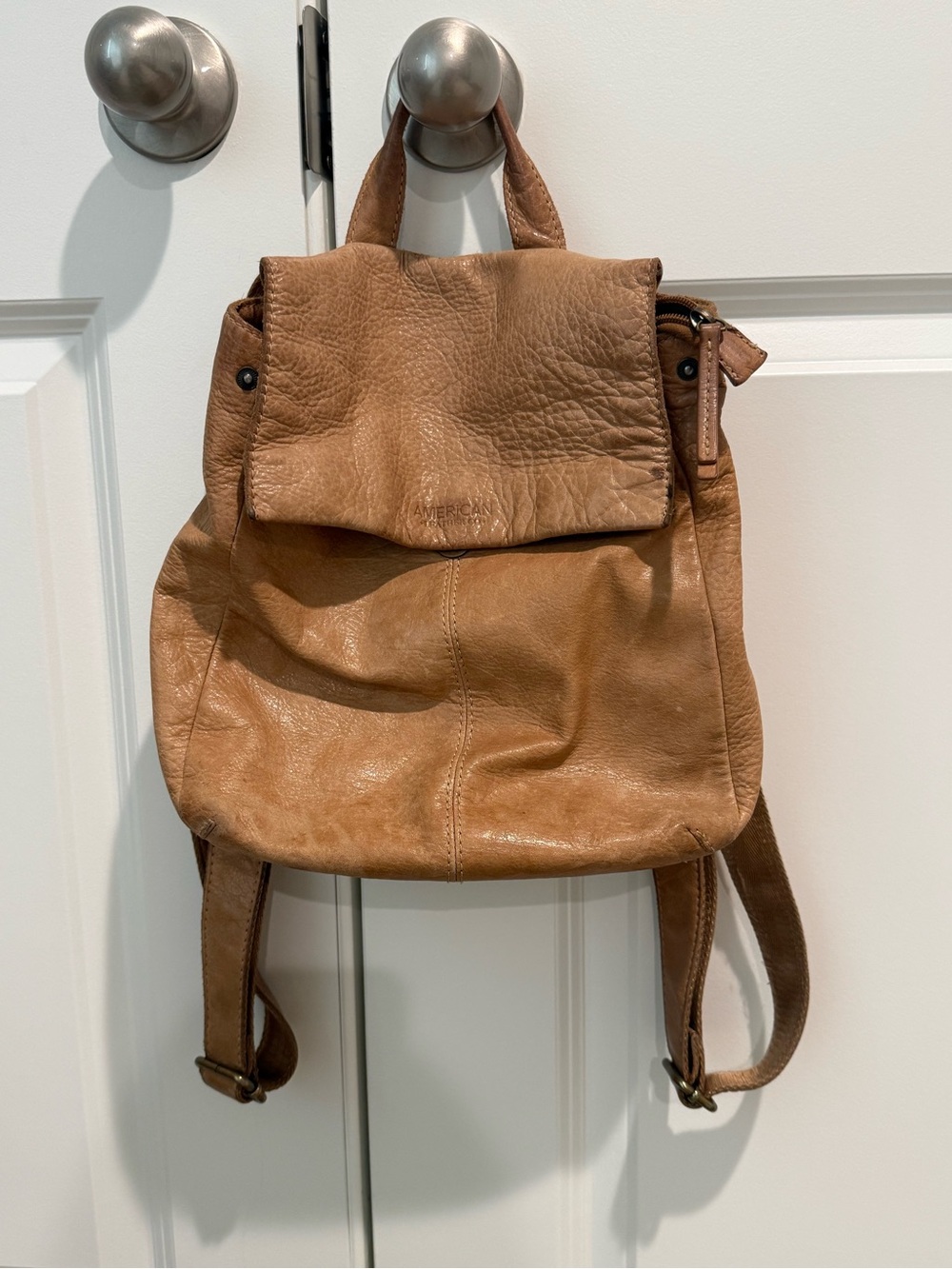 American Leather Co. Leather Backpack - Camel